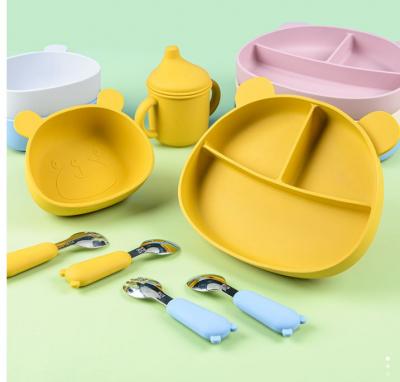 OEM&ODM Non-slip strong Suction Toddlers Feeding dinner plate set