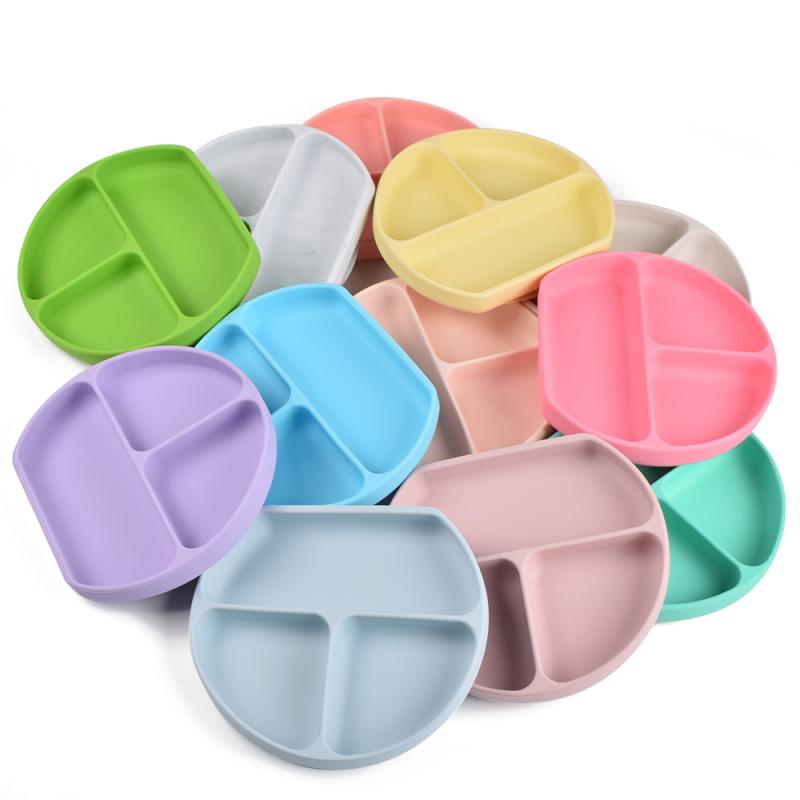 Silicone Suction Bowl Plate Dinner Feeding for Baby