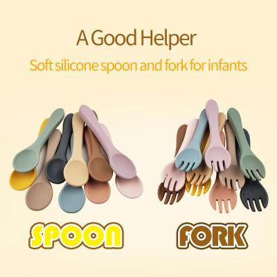 Toddler Tableware Silicone Spoon fork For Baby