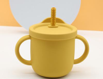 Customized Multifunctional Kids Baby drink Cup Sippy Cup Silicone Snack Cup With Lid