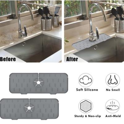 OEM&ODM Reusable Kitchen Silicone Faucet Sink Draining Pad Drying Mat