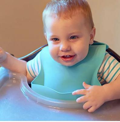 Custom Printed Bpa Free Food Grade Feeding Waterproof Baby Silicone Bib