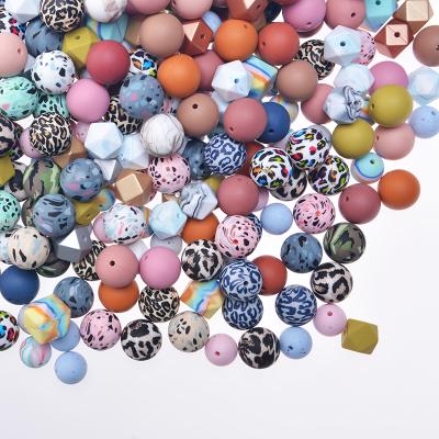 custom design Round Silicone Baby Teething Bead Food Grade Jewelry Accessories