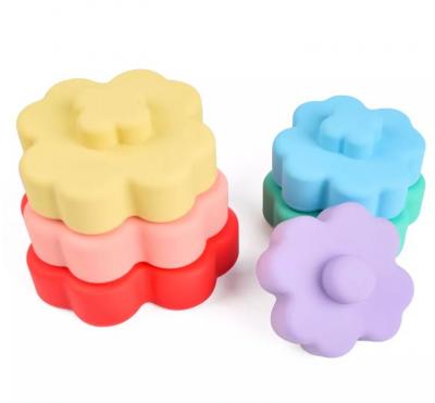 Wholesale Early Educational Building Blocks Nesting Baby Silicone Stacking Toys