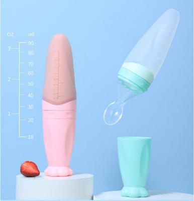 OEM&ODM squeezable silicone baby spoon bottle sublimation milk food