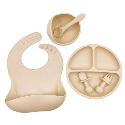Baby Suction Divided Silicon Plate set Baby Feeding Supplies