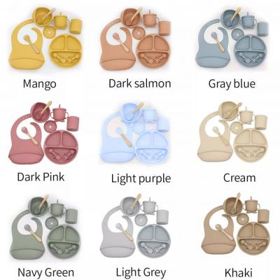 Eco Friendly silicone bibs late Suction Bowls Baby Tableware