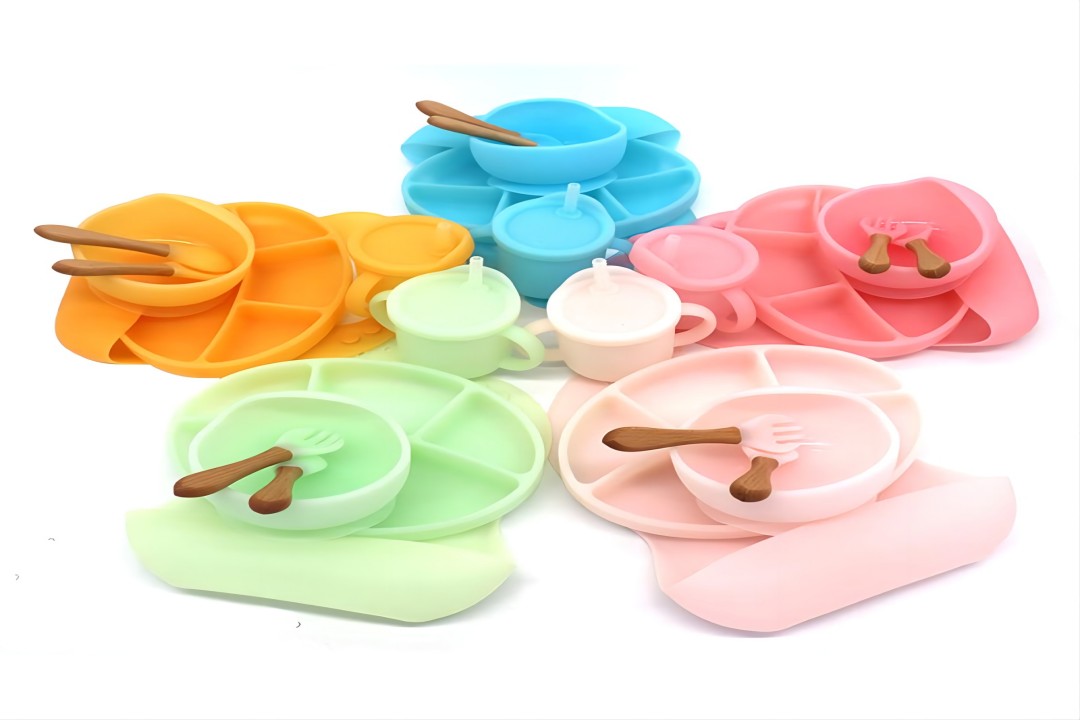New color silicone dinner plate set